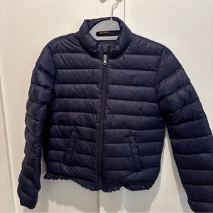 Polo Ralph Lauren Girls’ Navy Blue Puffer Lightweight Down Jacket Sz 12/14